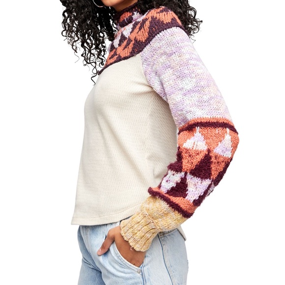 NWT $128 Free People Swit The Small Stuff Pullover Femme Combo Size XL - Picture 4 of 8